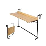 Verstellbarer klappbarer Balkontisch – Wandgeländertisch für kleine Räume, Decks und Balkone (L x B x B): 90 x 38 cm – perfekte Lösung für Gartenmöbel
