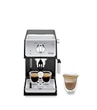 De'Longhi Active Espresso Siebträger ECP 33.21.BK – professionelle Espressomaschine mit AluminiumFinish, inkl. traditioneller Milchschaumdüse, Tassenwärmer & Heißwasserfunktion, schwarz