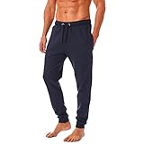 Iron Mountain IMPNT206 Herren Recycelte Garn Öko-freundliche Jogginghose Jogginghose mit Bündchen, Marine, L