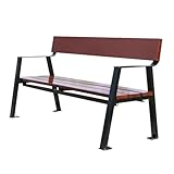 NRNQMTFZ Gartenbank,Parkbank zum Relaxen mit Rückenlehne,Wetterfeste Metallbank mit Armlehnen, Außenterrassenbank mit Stahlrahmen,pflegeleicht,bis 300 kg belastbar(120cm/47.2in)