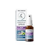 Dr. Theiss Melatonin Einschlaf-Spray Plus – 0,25 mg täglich | 20 ml | Hilfe bei Einschlafproblemen | Passionsblumen-, Hopfen- & Baldrianextrakt | Vegan & Zuckerfrei