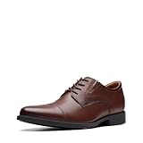 Clarks Herren Whiddon Cap Oxford, Mahagoni, Leder, 7 Wide