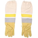 UPKOCH 1 Paar Imkerhandschuhe mit Verlängerten Ärmeln Stichfeste Langlebige Rindsleder für Gartenarbeit für Ihre Hände und Hautfreundlich