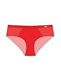 Dorina Carmen Hipster – Burnout gestreiftes Micro- und Microgewebe, Bequeme Stretch-Passform, Rot