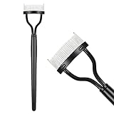 URAQT Wimpernkamm, Rostfreier Stahl Zähne Wimpernbürste, Schwarz Wimpern Separator für Frauen, Tragbare Wimpern Make Up Comb Sind Entworfen Mascara für Werkzeug Wimpern Kamm