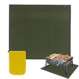 Untergrill-Matte | Grillmatte für Feuerschale, Grillmatte, wiederverwendbarer Deckschutz, Bodenpolster für Rasen, Gras, Picknick, Angeln, Wandern, Terrasse, Camping, Herd-Zubehör