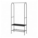 IKEA GRÅFJÄLLET Garderobenständer Schwarz mit Schuhablage - Metall Garderobenstange
