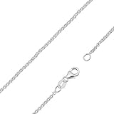 Vinani Damen Ankerkette 925 Silber - glänzend feine Gliederkette 0,7 mm Stärke Halskette für Frauen aus 925 Sterling Silber Karabiner Verschluss UB42