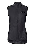 VAUDE Fahrradweste Matera Air Vest, ultraleichte Windweste Radsport Damen, wasserabweisende Weste Rennrad Damen, winddichte Sportweste reflektierend, Schwarz, 38