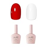 Imtiti UV Nagellack Set, 2 Pcs 10ML Klassisches Rot & Weiß Gel Nagellack Soak Off Led Gel Nail Polish Herbst Winter Gel Nagellack Maniküre Salon Gellack UV Kit