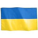 Runesol Ukraine Nationalflagge 3x5, 91x152cm, Прапор України 4 Ösen, Orthodoxes neues Jahr, Messingöse In Jeder Ecke, Ukrainische Flagge, Premium-Flaggen, Wasserdicht, Innen, Außen