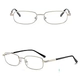 YZTXZR Schmale Lesebrille Klassische Rechteck Rahmen Computer Brille Blaulichtblockierende Lesebrille, Schlagfest Kratzfest Biegbar(+100)