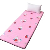 Weiche Faltmatratze für Studentenwohnheim, Bodenbett, Schaumstoff-Isomatte für Mietwohnungen, Rosa, 90 x 190 cm, tragbare Bettlösung für Komfort