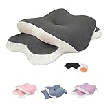 Memory Foam Kissen，Ergonomisches Orthopädisches，Unterstützung Des Nackens，Nackenkissen Kopfkissen，Orthopädisches Kissen，Schlafprobleme Wirksam Verbessern(Grau)