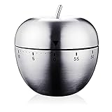 Küchentimer Egg Küchenwecker Küchen-Zeituhr Zeitmesser Küche Kurzzeitmesser 60-Minuten-Timer Mechanischer Rotierender Wecker (Apple)