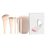 Make-up-Pinsel-Set, einziehbarer Kosmetik-Applikator, tragbarer Spiegelkoffer, weiche Nylonborsten, professionell und reisefreundlich, für Zuhause und Salon, 11,4 x 8,9 x 6,4 cm