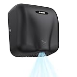 AIKE AK2801B Premium Händetrockner - elektrisch, aus schwarzem Edelstahl mit Sensorautomatik und HEPA-Filter, 10–15 Sekunden Trocknung, umweltfreundlich und effizient