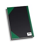 Rheita Kladde/Notizbuch/DIN A4 / 96 Blatt/blanko/schwarz mit grünen Ecken