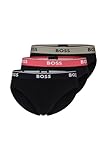 BOSS Herren Brief 3P Power Dreier-Pack Slips aus Stretch-Baumwolle mit Logo am Bund Gemustert971 L