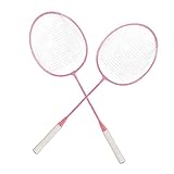 Badmintonschläger K1134 mit geteilter Eisenlegierung, 2-teilig, mit Aufbewahrungstasche, Rosa