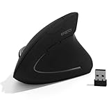 IFFQETCY Ergonomische Maus, 2,4 G Vertikale Maus, Photoelektrische Funkmaus, 800/1200/1600 DPI, 6 Tasten, Geeignet für Laptops, Desktops, PC, Computer - Schwarz