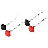 Ciieeo 2 Sätze Silikon Kochlöffel Hitzebeständige Antihaft Suppenkelle Für Hause Und Restaurants Schwarz Rot Ergonomisches Design Spülmaschinenfest Küchenutensilien 2 Stück * 2