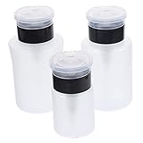 PartyKindom 3 Stück Teiliges Nagellackentferner Pumpflaschen Nachfüllbare Pressflaschen mit Breiter Öffnung Auslaufsicher Leicht und Praktisch für Reise Kosmetik und Nagelpflege