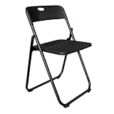 Spetebo Klappstuhl schwarz belastbar bis 110 kg - 73 x 49 cm - Gäststuhl aus Metall und Kunststoff klappbar - Küchenstuhl Beistellstul Stuhl klappbar