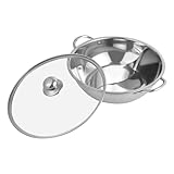 Edelstahl S-Type Kochtopf, Dual Hot Pot Mit Deckel, Chinesischer Feuertopf, Küche Hot Pot Kochen Suppe Divider Shabu Topf für Induktionsherde, Gasherde, Elektroherde (28cm)