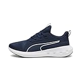 PUMA Unisex Softride Carson Road Running Shoe, Club Navy White Black, 39 EU
