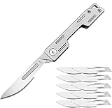 Generic Klappmesser Skalpell mit 10 auswechselbare Klingen Figur 24, Utility EDC Taschenmesser Messer für Männer & Frauen, Silber