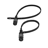 FISCHER Fahrradschloss, Kabelbinderschloss-Set Spezialschloss mit Zahlenschloss, für Fahrrad, Helm oder Skifahren, schwarz, zwei Schlösser in den Längen 35 und 53cm