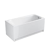 CERSANIT Badewanne Freistehend Rechteckig | L x B x H: 150 x 70 x 42 cm | Badewanne Dusche NAO | Duschbadewanne Erwachsene | Freistehende Badewanne mit Verstellbaren Füßen | Farbe: Acryl Weiß