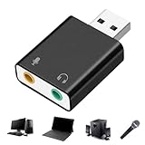 USB-Kartenadapter - 3,5 mm USB-Soundkarte aus Aluminiumlegierung USB-Adapter für Computer Externe Soundkarte für Karaoke mit digitalem Stereo-Audio übertragen von