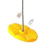 h2i Tellerschaukel aus wetterfestem Kunststoff | Robustes Design & anpassbare Schaukelhöhe | Kinderschaukel mit Halteseil & Karabiner l Schaukel für Outdoor & Indoor | gelb