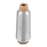 OSALADI Metallic Maschinenstickgarn Yards Spule Gold Polyesterfaden Glänzende Farbe für Sticken und Stricken Langlebig