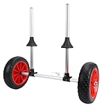 Sorandy Faltbarer Kajakwagen, Tragbarer, Leichter Kanuwagen mit Rahmen aus Aluminiumlegierung und Gummirädern, Kompatibel mit Offenen Kajaks, Flößen und Outdoor-Abenteuern
