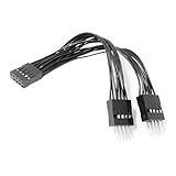 Gintai Adapter 9-poliger Stecker für Motherboard auf zwei 9-polige Buchsenadapter für interne USB-Erweiterung, Dual USB 2.0-Splitter für Motherboards, PC und Spielekonsolen (10 cm)