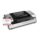 CASO FastVac 500 Gewerbevakuumierer - Testurteil Sehr Gut, professioneller Vakuumierer, Vakuumiergerät - doppelte Kolbenpumpe 20 Liter/Min., doppelte Schweißnaht, inkl. 2 gratis Folienrollen