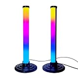 Smart RGB LED Ambient Light Bar – 360° Licht Mit Musiksteuerung | App & Fernbedienung, USB Lampe Für PC-Schreibtisch, Heimkino, Streaming & Dekoration (2er Set, Weiß)