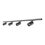 CALEX Schienensystem Set, 2m mit 4 Spots, GU10, Matt Schwarz, Tracklight Deckenleuchte