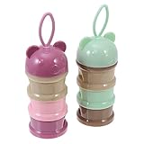 LIFKOME 2Stücke Milchpulverspender für Aufbewahrungsbox mit Fächern Luftdicht Auslaufsicher für Unterwegs