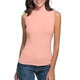 BuzkiK Tank Tops Damen Strick Ärmellose Sommer Basic Top Slim Fit Shirt Rundhals Blusentop Sexy Weste Elegant Oberteile