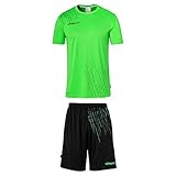 uhlsport Jungen Score 26 Fußball Trikot-Set - Fußball-Set Bestehend Aus Trainings-Shirt Und Trainings-Hose, Fluo Grün/Schwarz, 152 EU