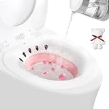 DEANIC Sitzbad für Toilette Faltbares Sitzbadewanne für Hämorrhoiden, Sitzbadewanne Erwachsene für Postpartale Betreuung und ältere Menschen, Aufhängbar Sitz Bath (Rosa)