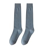 Slimming Socks Women's Calf Socks Black Half Tall Solid Color Cotton Socks Spring And Fall Stockings High Top Stockings Socken Füßlinge (Dark Gray, A)