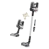 SEVERIN 2-in-1 Stiel- und Handstaubsauger, leistungsstarker Akku Staubsauger, kabelloser Staubsauger mit bis zu 60 min Akkulaufzeit inkl. Wechsel-Akku, schwarz matt/rot, HV 7168