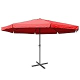 Sonnenschirm Meran Pro, Gastronomie Marktschirm mit Volant Ø 5m Polyester/Alu 28kg ohne Ständer - bordeaux