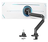 PUTORSEN Monitor Tischhalterung für 17'-49' LED LCD Bildschirme- Schwere Ausführung Premium Aluminium Schwenkbare Neigbare Höhenverstellbar Einarm Monitorhalterung, VESA 75x75-100x100mm Wiegt 20 kg