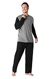CityComfort Herren Pyjamas 100% superweiche Baumwolle Herren Pjs Set Pyjamas für Herren Nachtwäsche Loungewear Trainingsanzug (XL, Boot Leg Cut C (M, Stiefelbeinschnitt Kohlengrau)